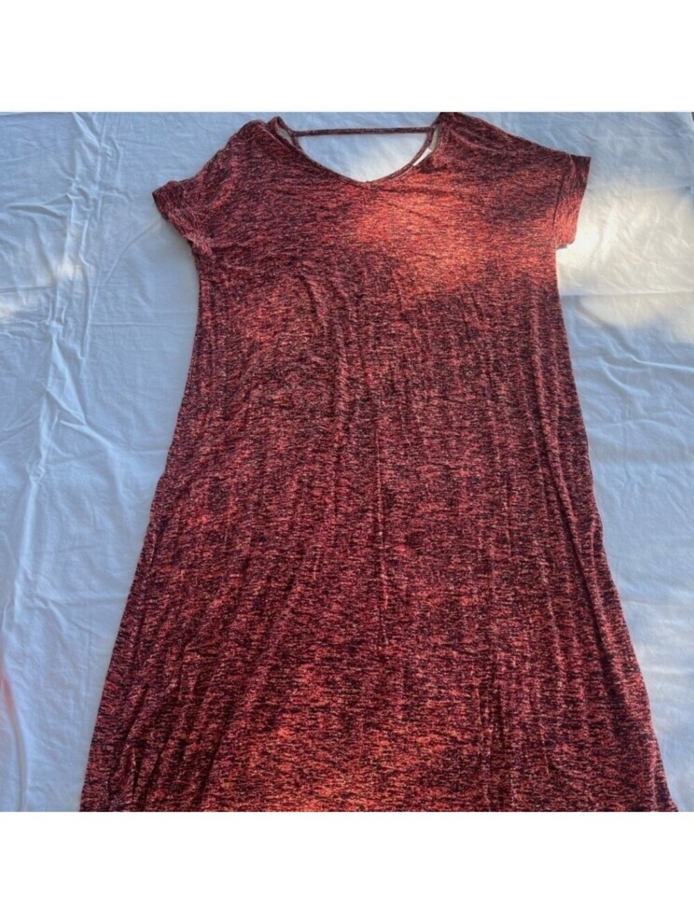 LuLaRoe MACY Maxi Dress Womens Small Rayon Stretch Small Orange/Red